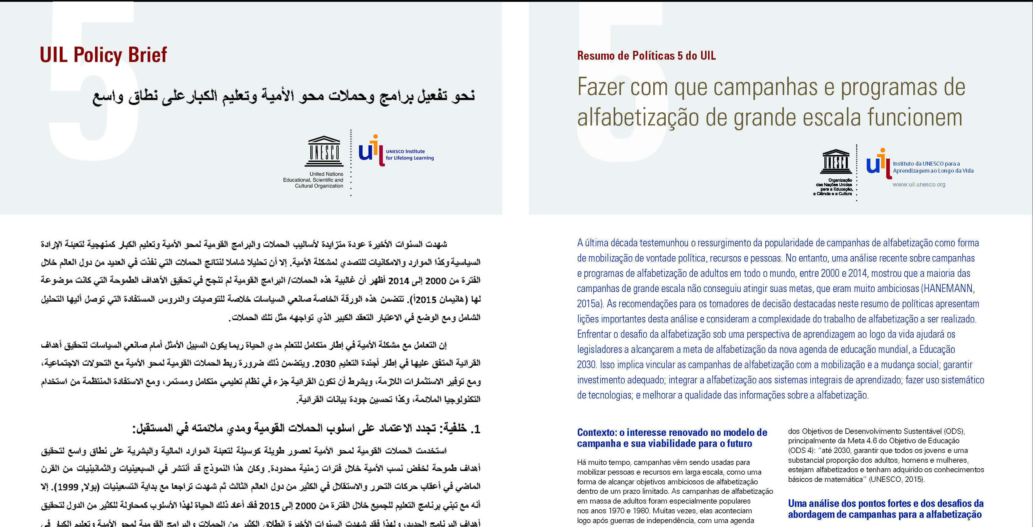 Policy brief in Arabic and Portuguese | UIL