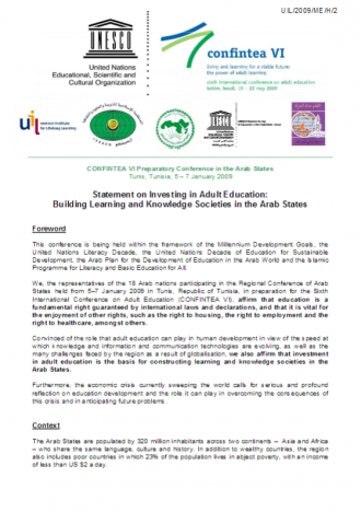 Statement on Investing in Adult Education: Building Learning and Knowledge  Societies in the Arab States