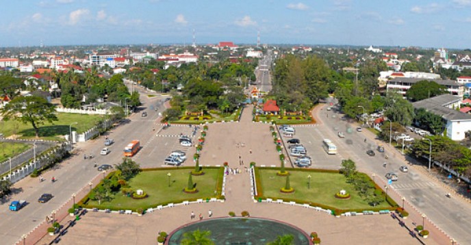 La ville de Vientiane vue du haut du Patouxai